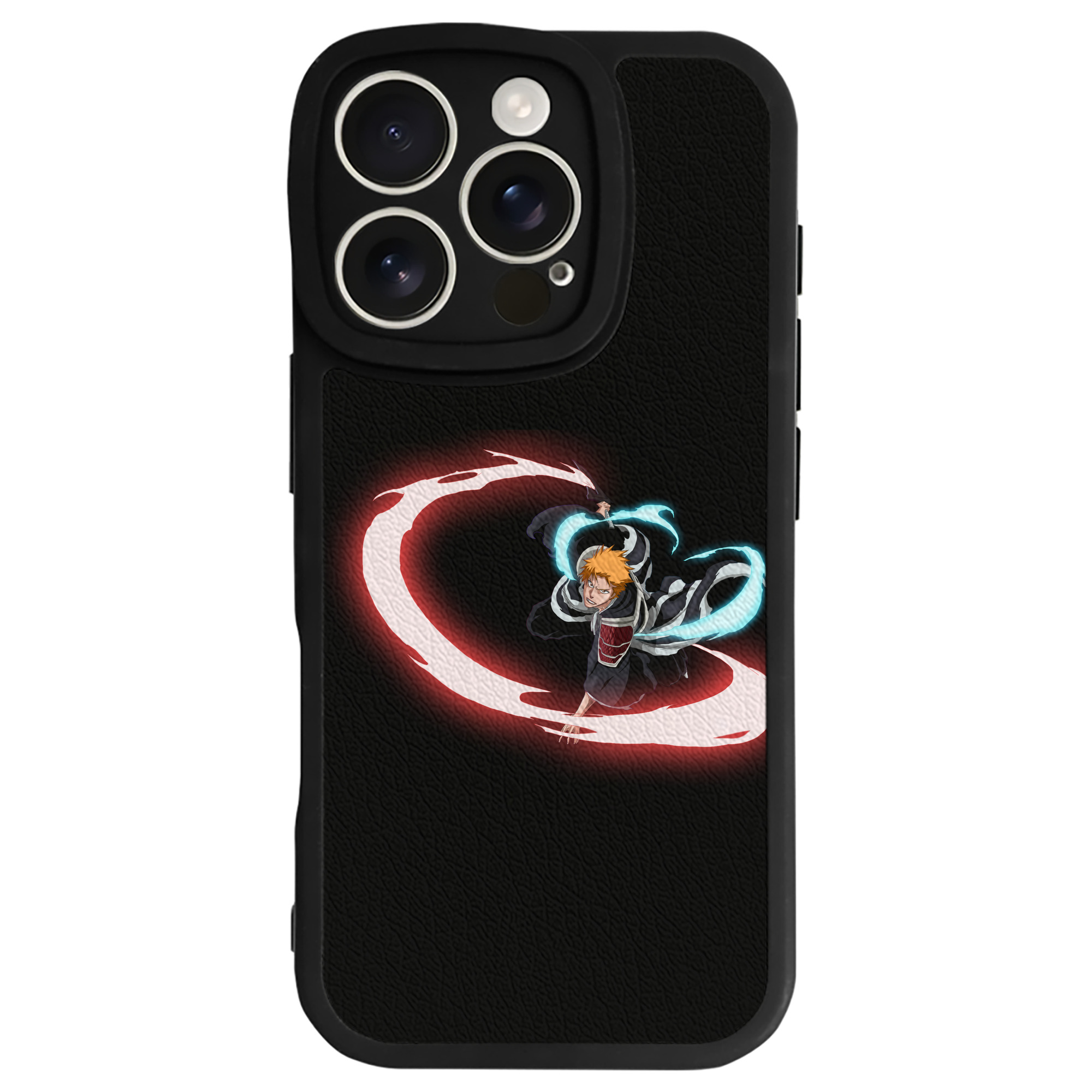 ブリーチ 黒崎一護（くろさき いちご）BLEACH Kurosaki Ichigo 【iPhone 16シリーズ対応】シリコンスマホケース（レザー調） 材質：シリコン